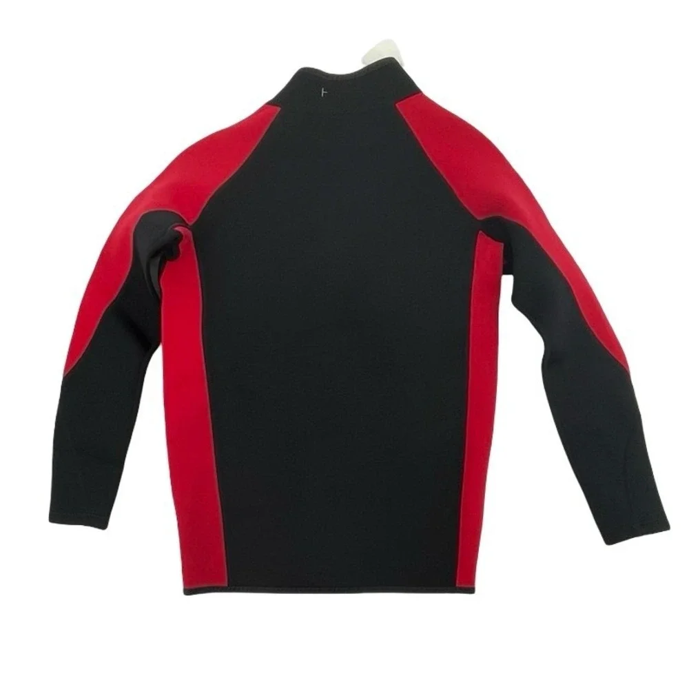 Realon Men's Wetsuit Jacket Full Zip Black Red Neoprene Small